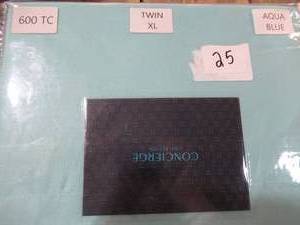 lot 25 image: Concierge Collection Bed Sheets-6 Piece, Aqua Blue-Twin XL