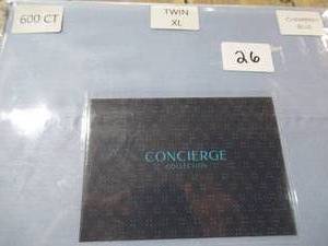 lot 26 image: Concierge Collection Bed Sheets-6 Piece, Chambray Blue-Twin XL