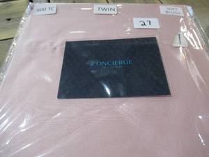 lot 27 image: Concierge Collection Bed Sheets-6 Piece, Blush Pink-Twin