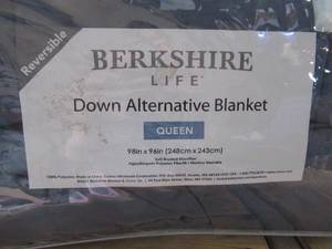 lot 38 image: Reversible Down Alternative Blanket by Berkshire Life-Queen