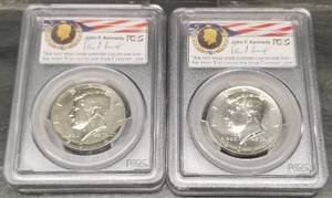 2014 P & D Kennedy 50TH ANNIVERSARY SET PCGS SP67 2 COINS