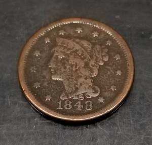 1848 US BRAIDED HAIR LARGE CENT