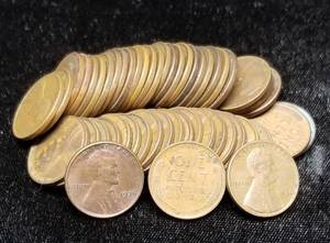 ROLL OF 1936 US WHEAT CENTS 50 COINS