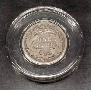 1877-CC CARSON CITY SEATED LIBERTY DIME IN AIRTITE