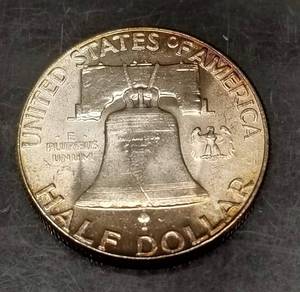 1958 FRANKLIN HALF DOLLAR GEM BU