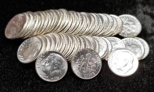 1963-D BU ROLL OF ROOSEVELT DIMES 50 COINS