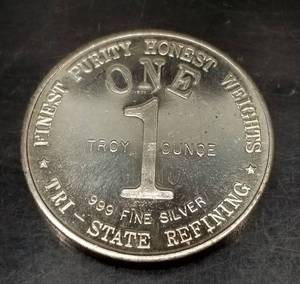 1 TROY OZ .999 FINE SILVER TRI-STATE REFINERY TRADE UNIT