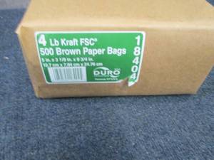 lot 186 image: Case of 500 Doro 5# Brown Paper Bag...