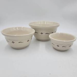 Vintage 6 inch, 8 inch, 10 inch Mixing Bowls Woven Traditions Red by Longaberger 3 Piece Set (Resale Value $160)