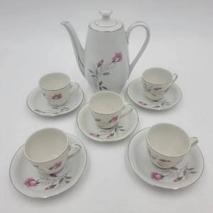 Gorgeous 11 piece Original Abalone Rose TeaCoffee Cups and Pot Set Japan Made