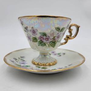 Incredibly Beautiful Mid-Century-Modern Norleans Japan February Violets Spring Violets Teacup and Saucer