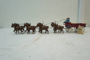 lot 28 image: cast iron beer wagon