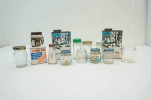 lot 182 image: vintage jars and cans