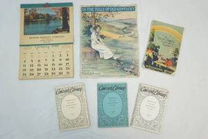 lot 185 image: vintage books and calendar