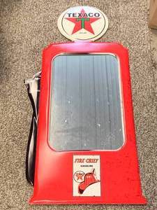 lot 1 image: METAL TEXACO FIRE CHIEF MIRROR 31 INCHES TALL