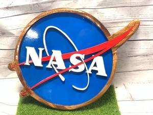 lot 3 image: NASA CUSTOM WOOD SIGN 16 INCH WIDE