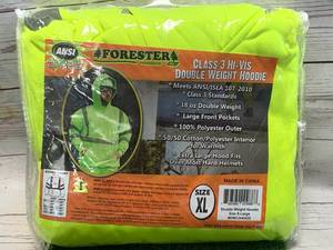 lot 11 image: BRAND NEW CLASS 3 HIGH VIZ DOUBLE WEIGHTED HOODIE SWEATSHIRT