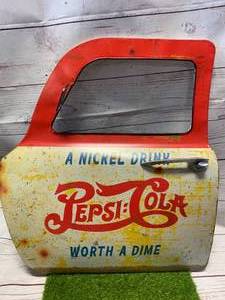 lot 25 image: PEPSI COLA METAL TRUCK DOOR 18 INCHES TALL