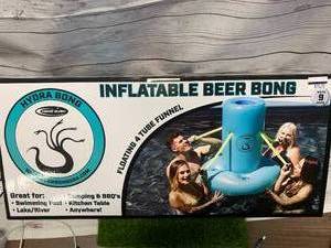 lot 35 image: NEW (HOTTEST PRODUCT OF 2022) INFLATABLE BEER BONG HOLDS 9 BEERS