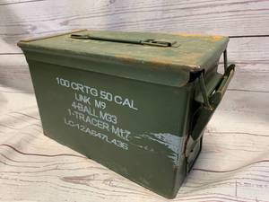 lot 50 image: GENUINE MILITARY .50 CAL AMMO BOX CAN