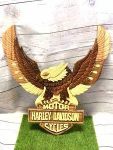 lot 52 image: CUSTOM WOOD HARLEY-DAVIDSON PLAQUE SIGN 16 INCHES TALL