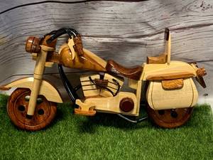 lot 69 image: CUSTOM MADE WOOD MOTORCYCLE 11 INCH LONG