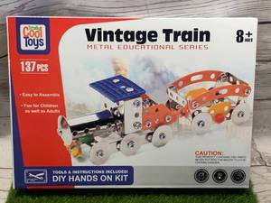 lot 80 image: BRAND NEW 137 PIECE VINTAGE TRAIN TOY SET