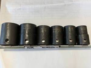 lot 86 image: NEW OLD STOCK SK TOOL SIX PIECE 12 DRIVE IMPACT SOCKET SET