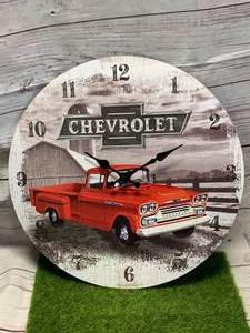 lot 97 image: 13 INCH CHEVY TRUCK WOOD CLOCK