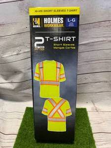 lot 100 image: LOT OF TWO HOLMES WORKWEAR HIGH VIZ SHIRTS SIZE LARGE