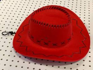 lot 110 image: NEW FAUX SUEDE COWBOY HAT IN RED