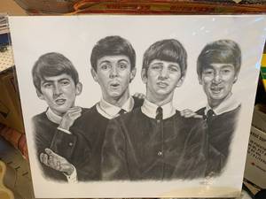 lot 113 image: THE BEATLES ARTWORK 20 X 24 INCHES