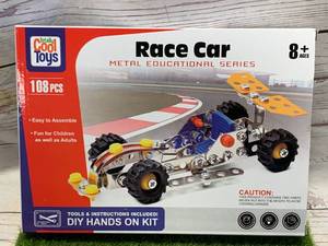 lot 122 image: BRAND NEW 108 PIECE RACE CAR ERECTOR TOY SET
