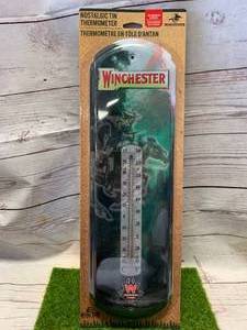 lot 128 image: BRAND NEW 17 INCH INDOOR  OUTDOOR WINCHESTER THERMOMETER