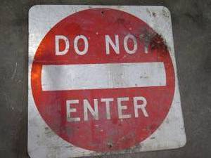 lot 95 image: Metal. sign measures 30x30...