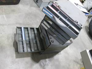 lot 105 image: 2 metal parts drawer bins...