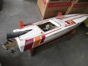 lot 67 image: Gas powered remote control boat on ...