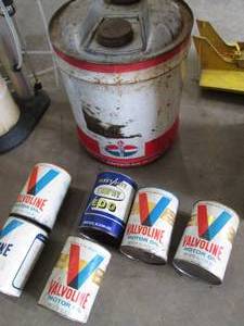 lot 69 image: Vintage oil cans and gas can...
