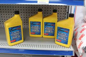 lot 652 image: Lot of (4) Race Pro TC-W3 RL Outboard and 2-Cycle Engine Oil 1-Quart Plastic Bottles