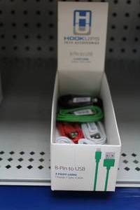 lot 655 image: Lot of (7) HookUps 8-Pin to USB ChargeSync Cable 3 (in original packaging)