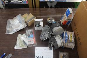 lot 694 image: Lot of (45) Hardware - Bulbs, Fasteners, Pipes, and more