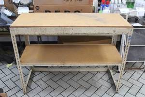 lot 849 image: MetalWood Shelving Unit 2-shelf