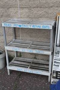 lot 1063 image: Plastic Shelving Unit