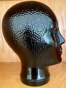 Glass Black Glass Head Figurine