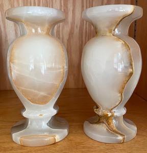 Pair of Marvelous Onyx Candle Holders