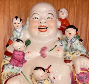 Asian Inspired Porcelain Buddha Sculpture