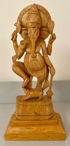 Two Wooden Elephant God Carvings