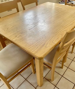 Blonde Wood Table and 6 Chairs
