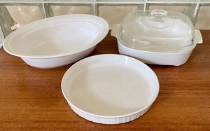 Variety of White Serving and Cooking Dishes
