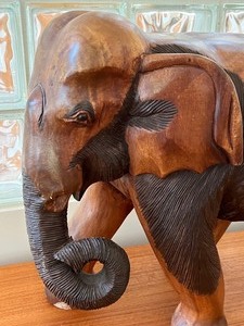 Truly Amazing Large Carved Elephant Figurine